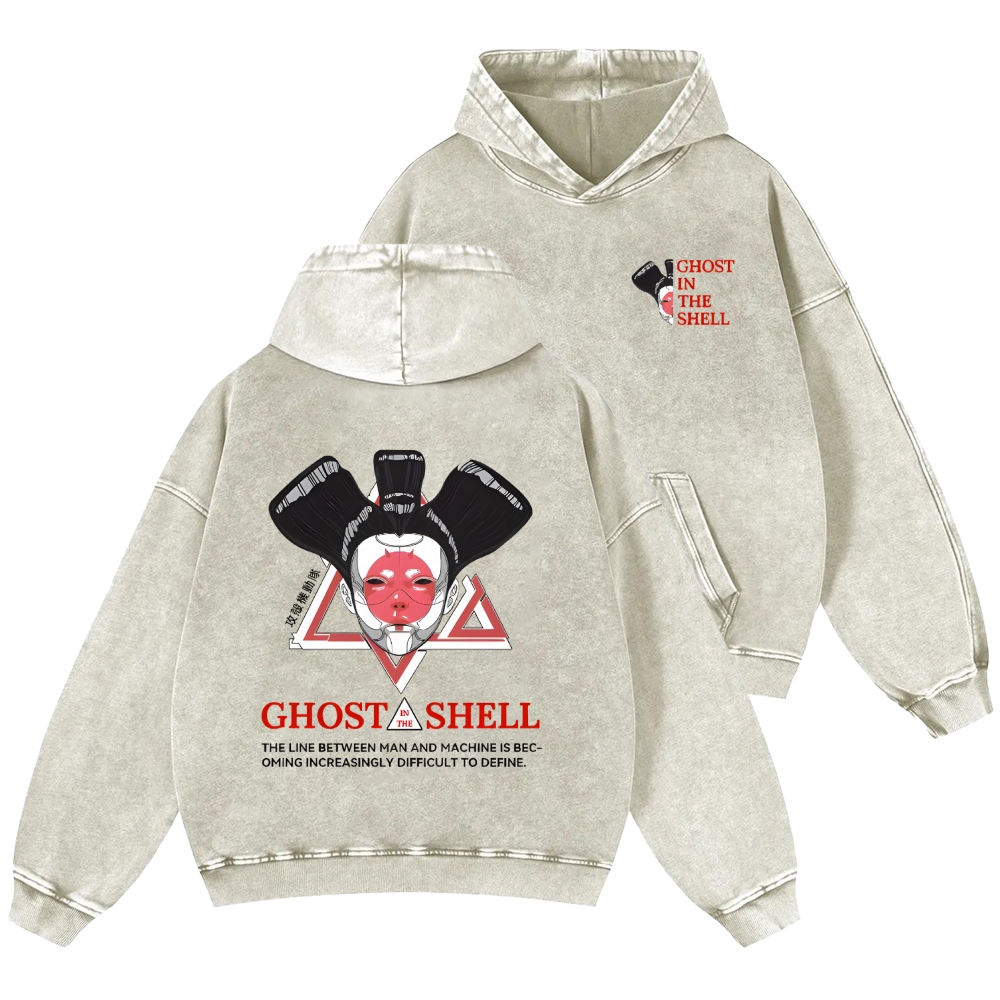 Ghost in the Shell Geisha Vintage Washed Cotton Back Art Hoodie