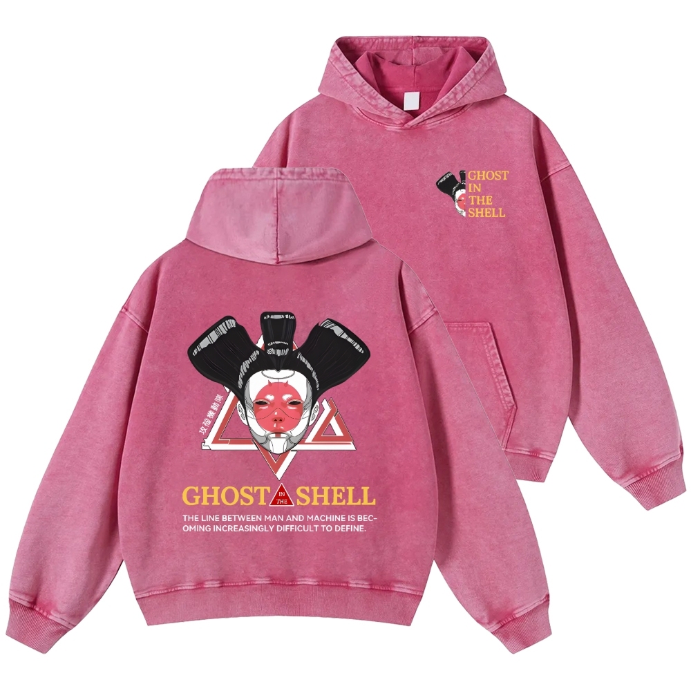 Ghost in the Shell Geisha Vintage Washed Cotton Back Art Hoodie