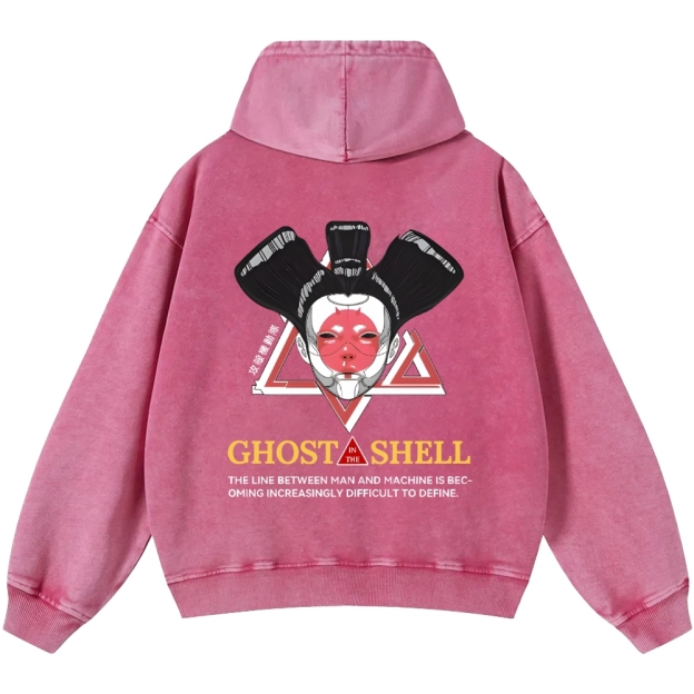 Ghost in the Shell Geisha Vintage Washed Cotton Back Art Hoodie