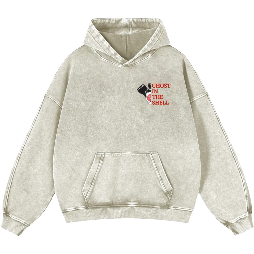 Ghost in the Shell Geisha Vintage Washed Cotton Back Art Hoodie