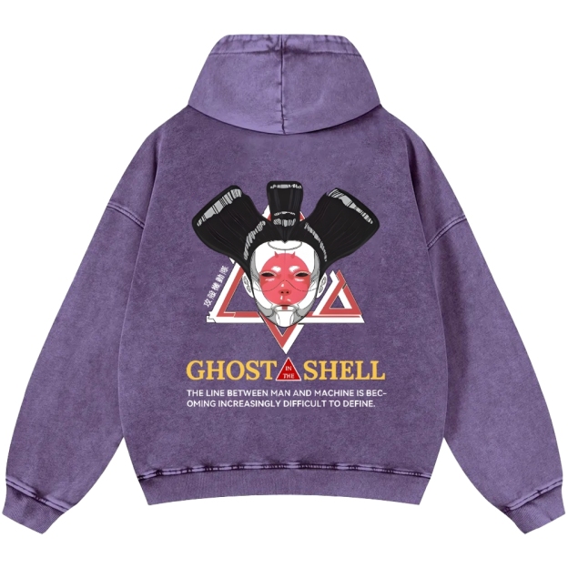 Ghost in the Shell Geisha Vintage Washed Cotton Back Art Hoodie