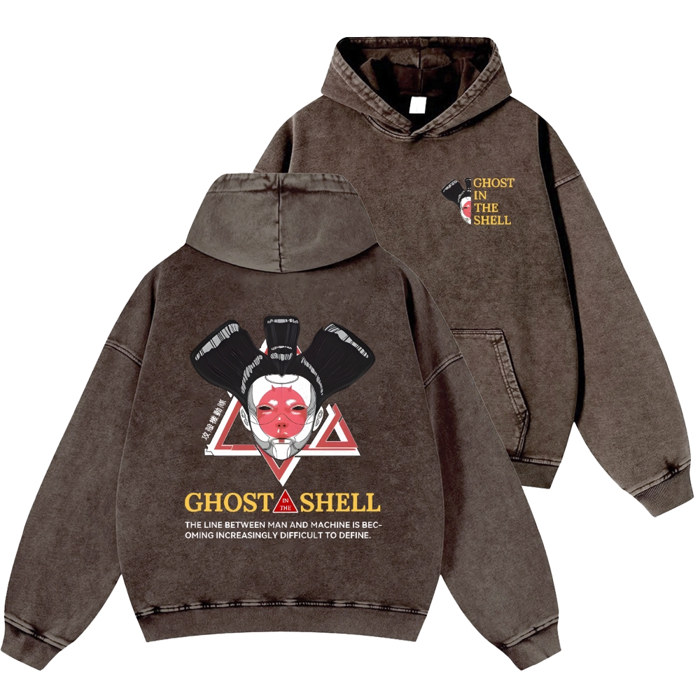 Ghost in the Shell Geisha Vintage Washed Cotton Back Art Hoodie