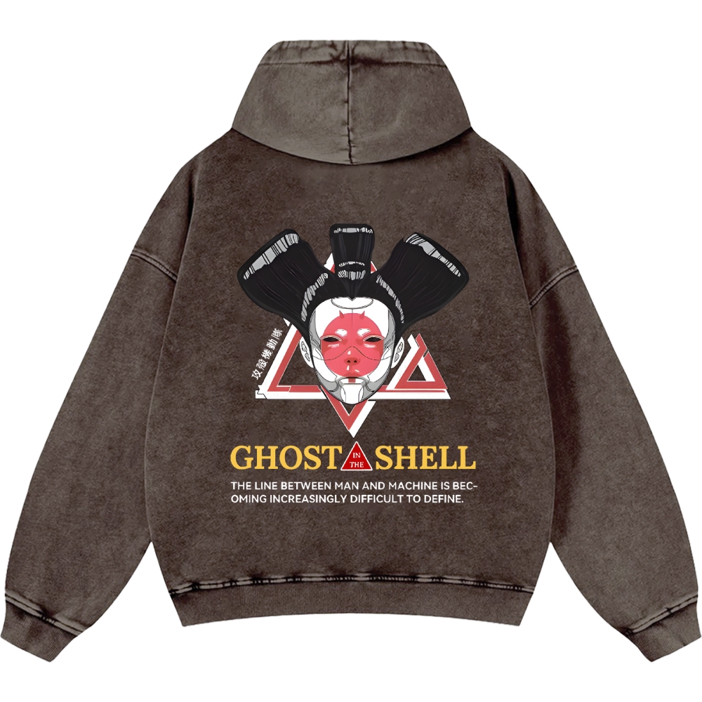 Ghost in the Shell Geisha Vintage Washed Cotton Back Art Hoodie
