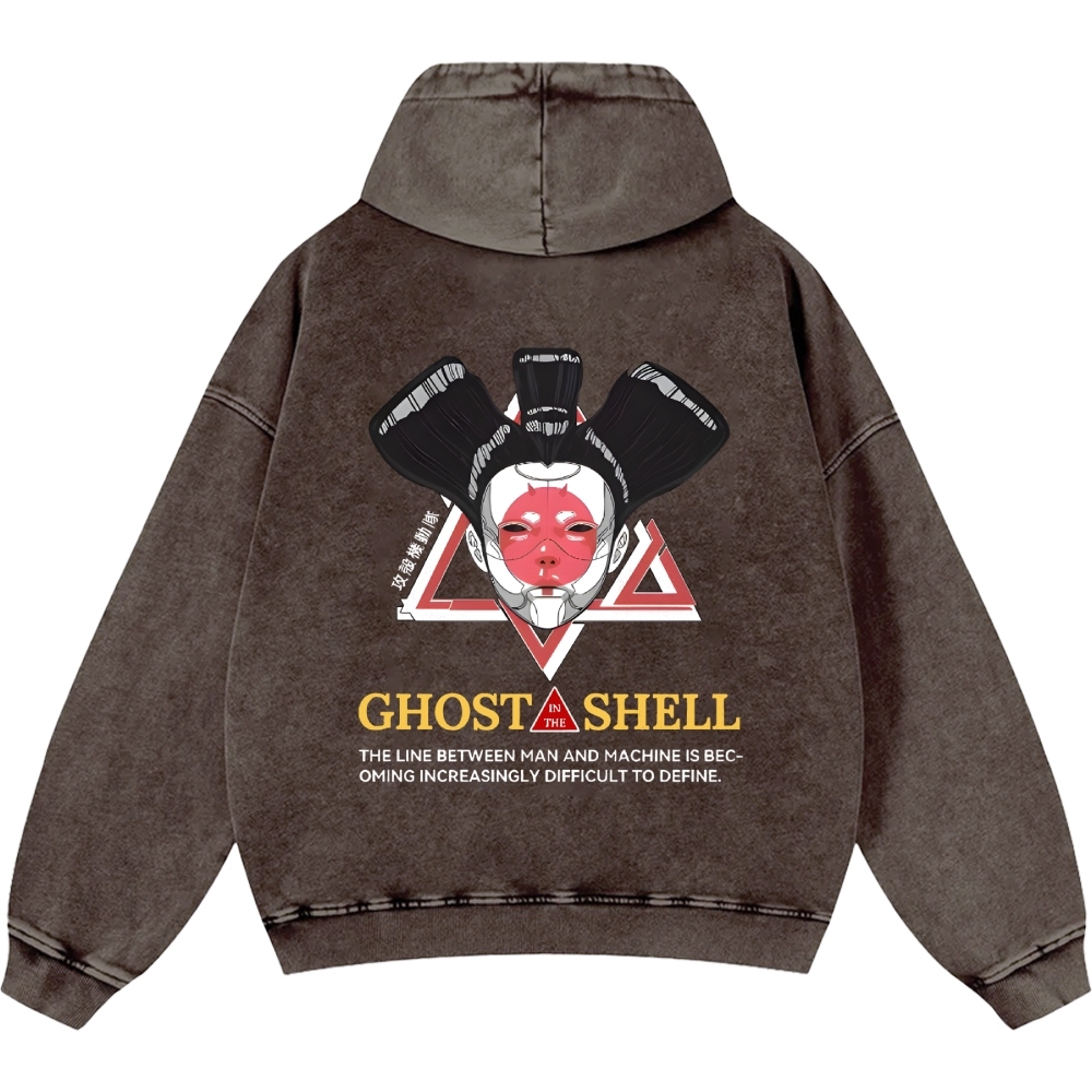 Ghost in the Shell Geisha Vintage Washed Cotton Back Art Hoodie