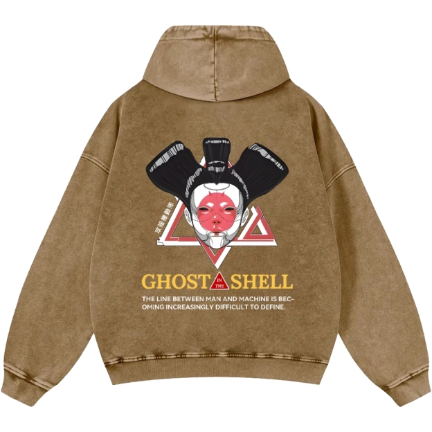 Ghost in the Shell Geisha Vintage Washed Cotton Back Art Hoodie