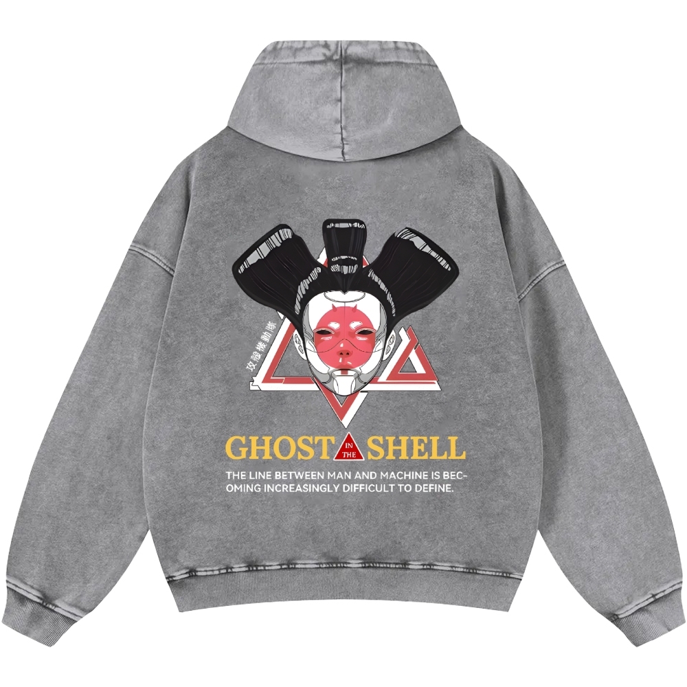 Ghost in the Shell Geisha Vintage Washed Cotton Back Art Hoodie