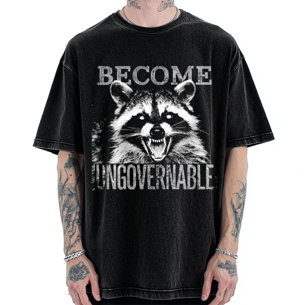 Unisex Become Ungovernable Printed Washed Tee