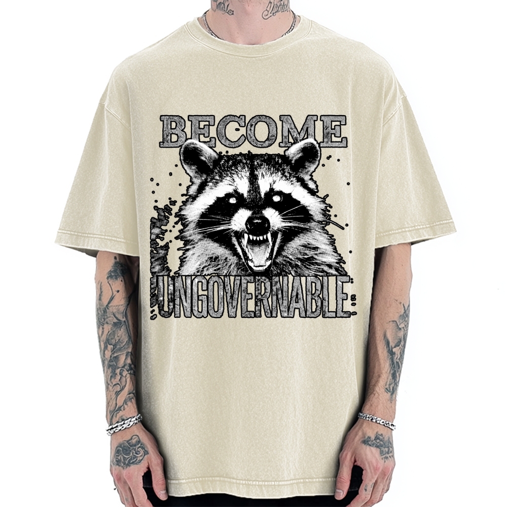 Unisex Become Ungovernable Printed Washed Tee