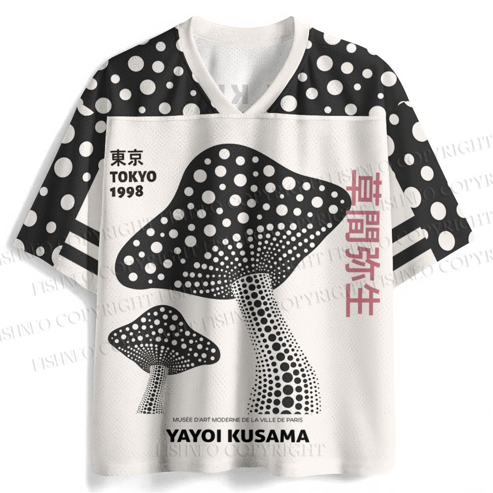 Yayoi Kusama Polka Dot Mushroom Printed Jersey Shirts