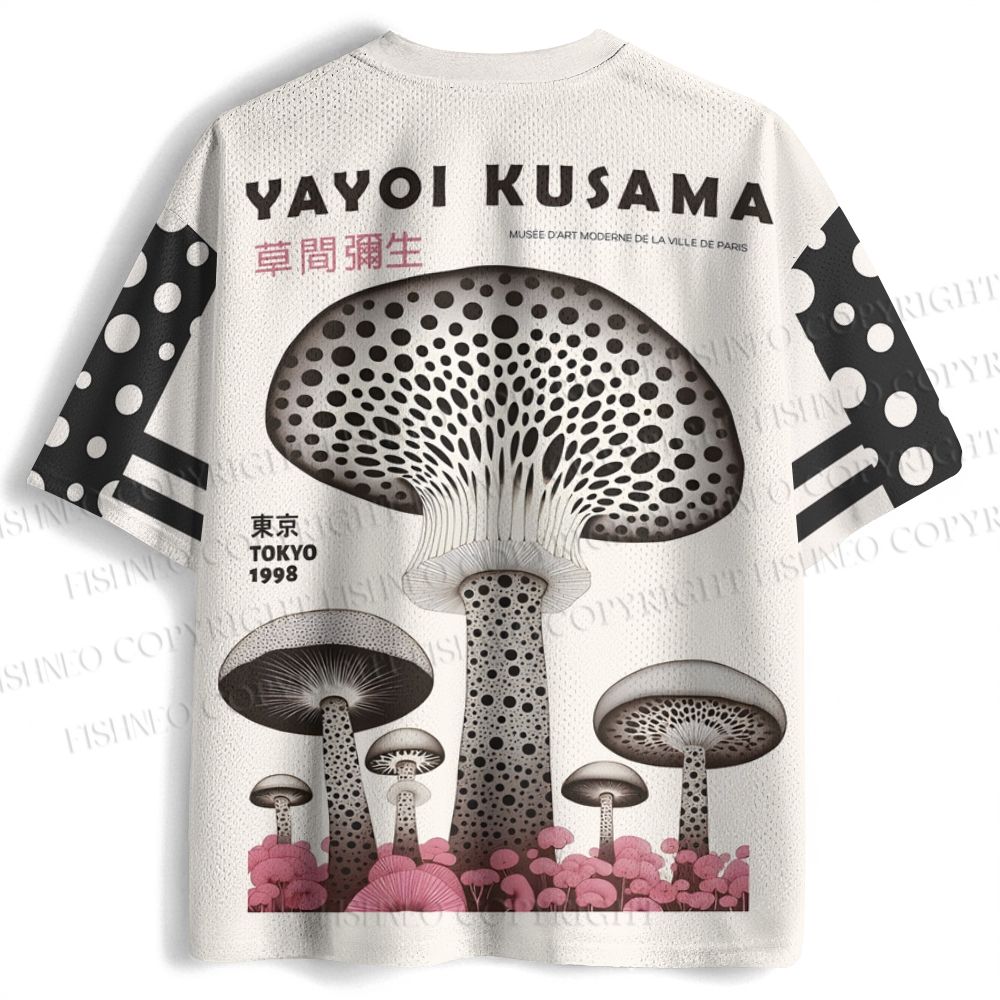 Yayoi Kusama Polka Dot Mushroom Printed Jersey Shirts
