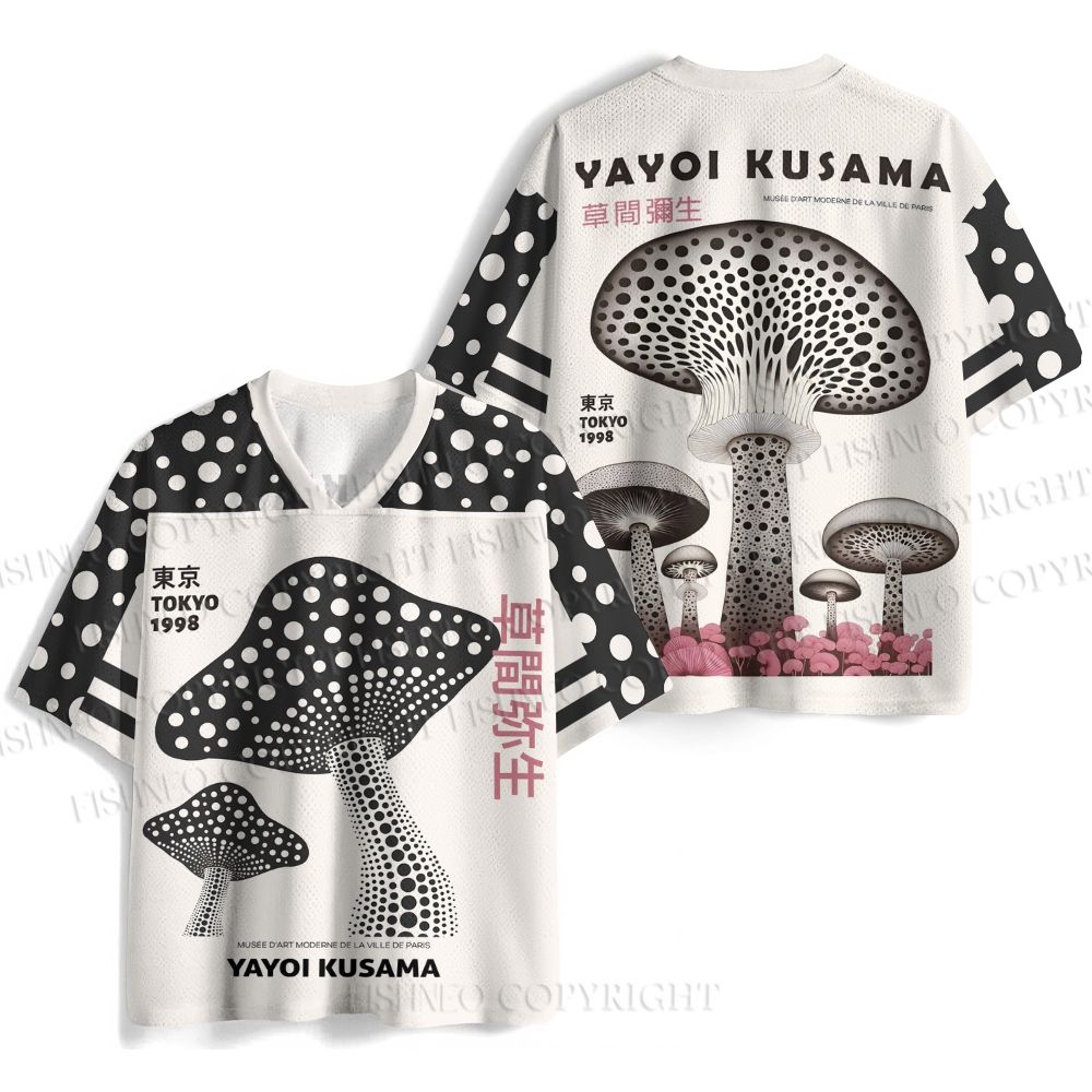 Yayoi Kusama Polka Dot Mushroom Printed Jersey Shirts