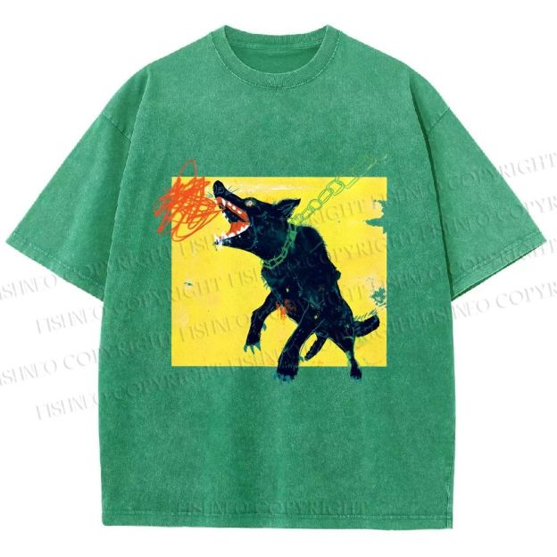 Unisex Wild Wolf Printed Washed Tee