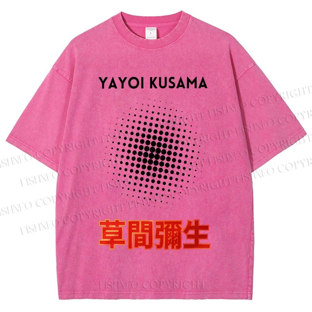 Unisex Yayoi Kusama Polka Dots Printed Washed Tee