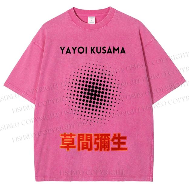 Unisex Yayoi Kusama Polka Dots Printed Washed Tee