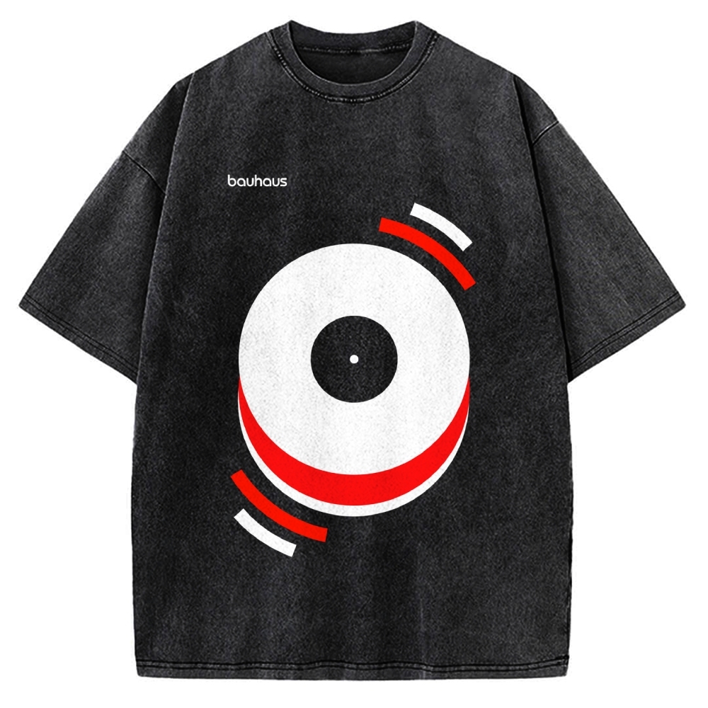 Unisex Bauhaus Musical Happiness Printed Washed Tee