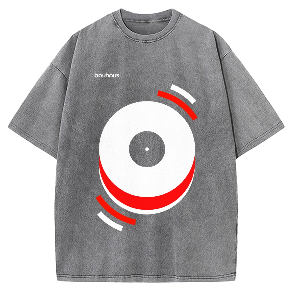 Unisex Bauhaus Musical Happiness Printed Washed Tee