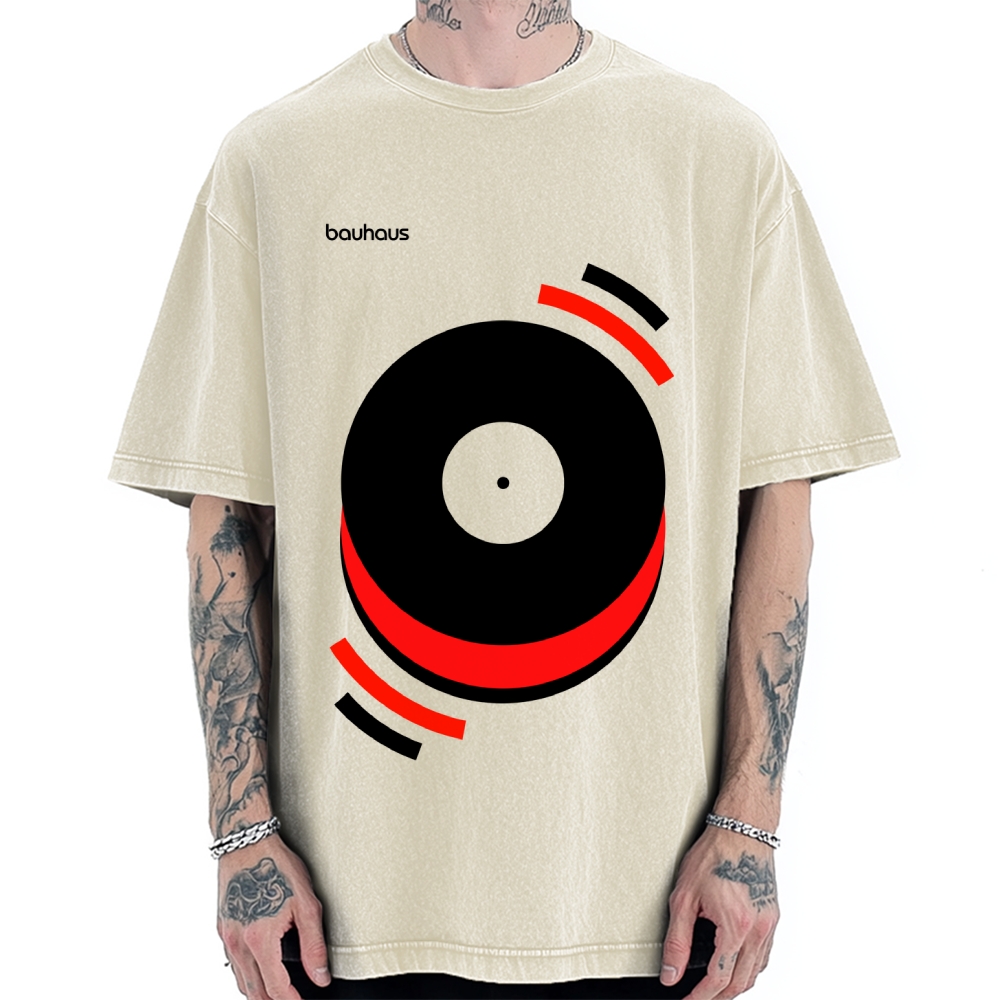 Unisex Bauhaus Musical Happiness Printed Washed Tee