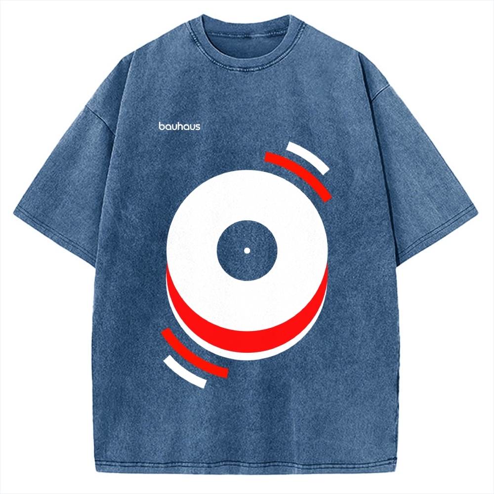 Unisex Bauhaus Musical Happiness Printed Washed Tee