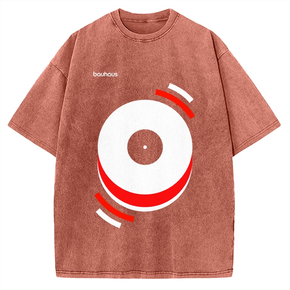 Unisex Bauhaus Musical Happiness Printed Washed Tee