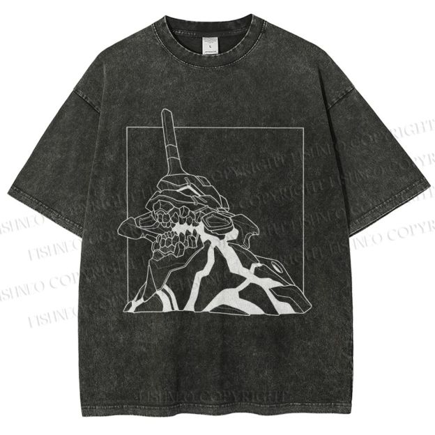Unisex Evangelion Unit-01 Printed Washed Tee