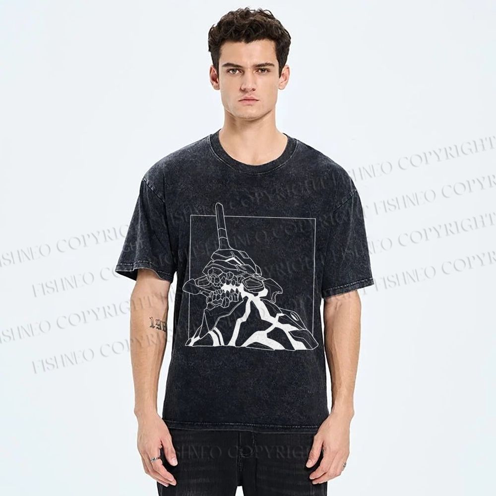 Unisex Evangelion Unit-01 Printed Washed Tee