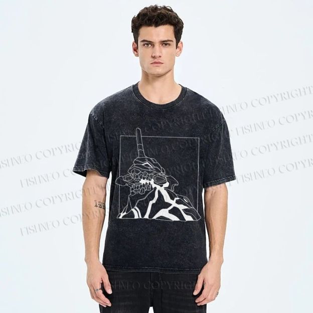 Unisex Evangelion Unit-01 Printed Washed Tee