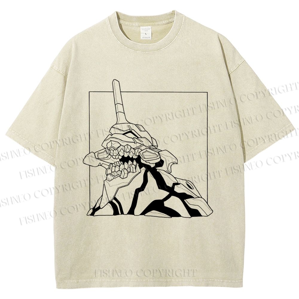 Unisex Evangelion Unit-01 Printed Washed Tee