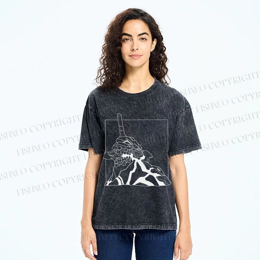 Unisex Evangelion Unit-01 Printed Washed Tee