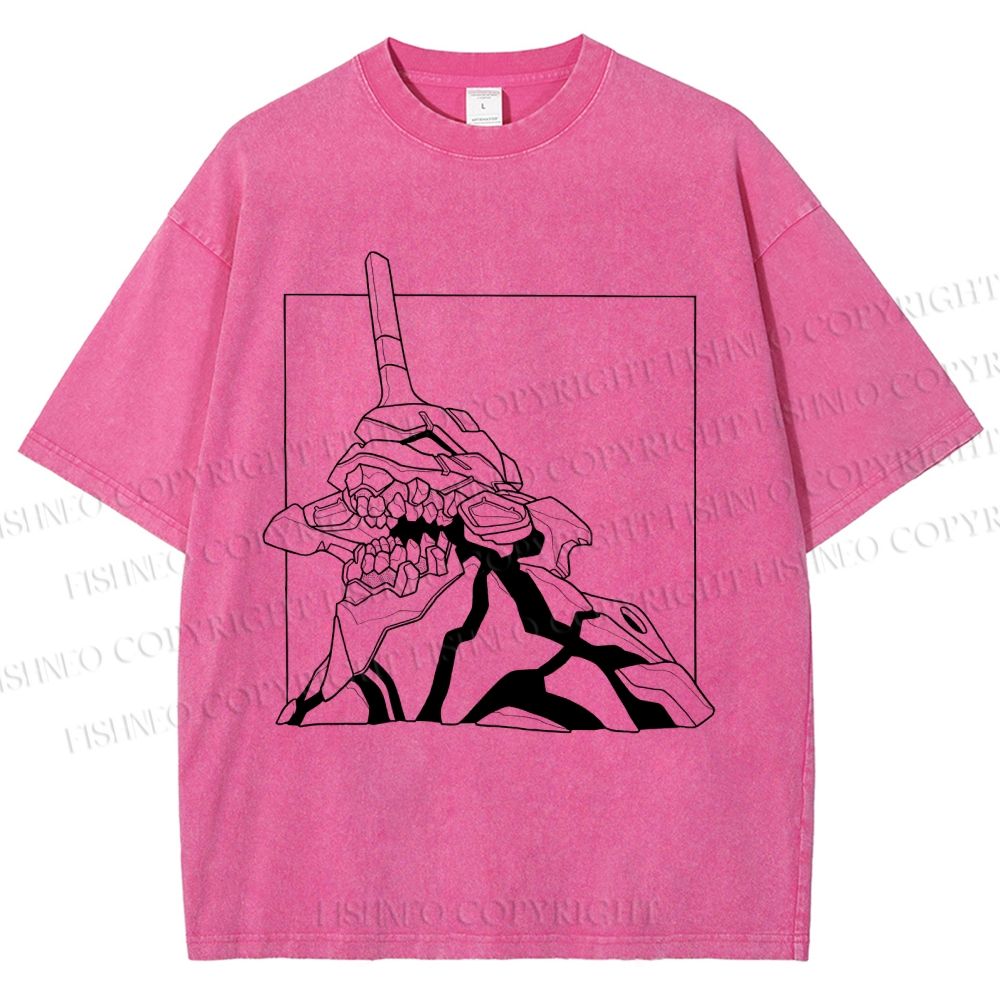 Unisex Evangelion Unit-01 Printed Washed Tee