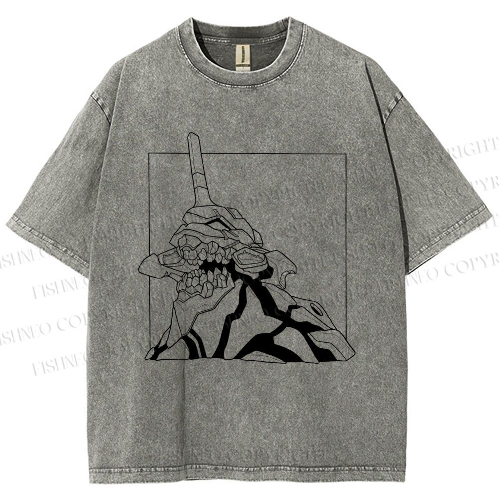 Unisex Evangelion Unit-01 Printed Washed Tee