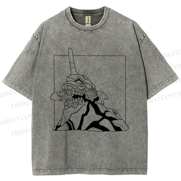 Unisex Evangelion Unit-01 Printed Washed Tee