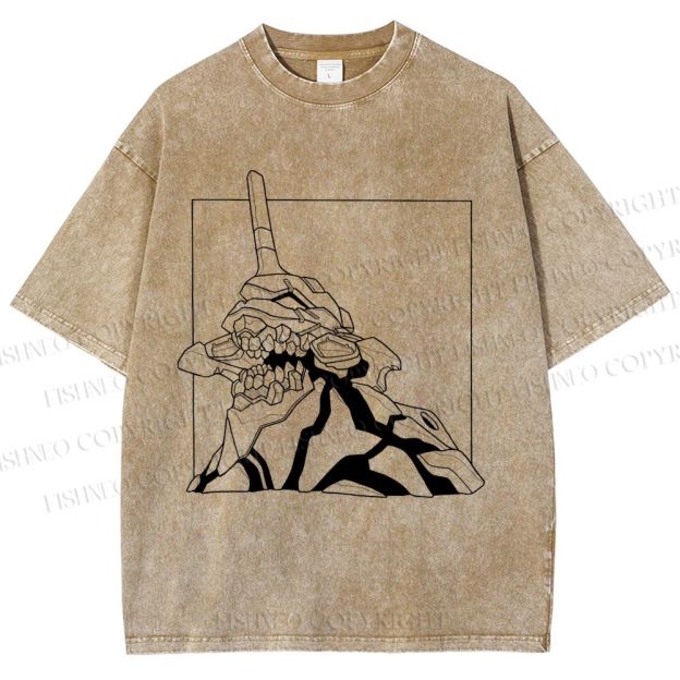 Unisex Evangelion Unit-01 Printed Washed Tee