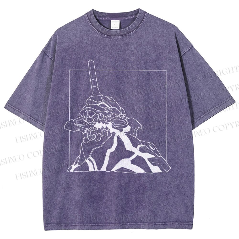 Unisex Evangelion Unit-01 Printed Washed Tee