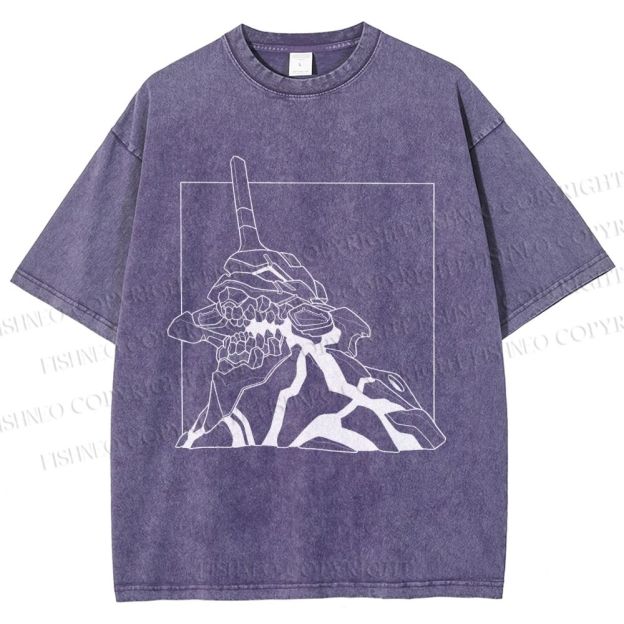 Unisex Evangelion Unit-01 Printed Washed Tee