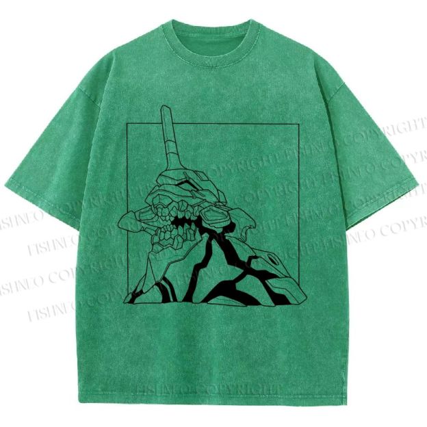 Unisex Evangelion Unit-01 Printed Washed Tee