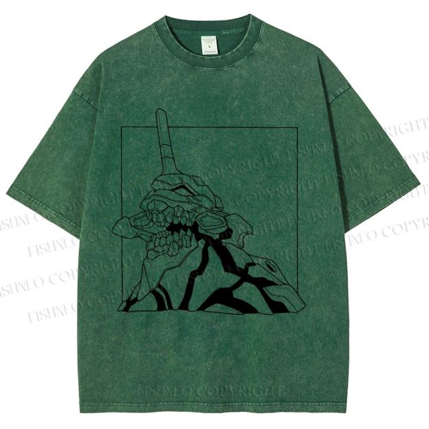 Unisex Evangelion Unit-01 Printed Washed Tee