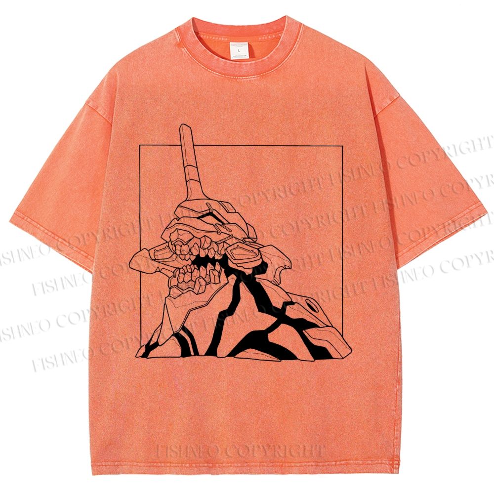 Unisex Evangelion Unit-01 Printed Washed Tee