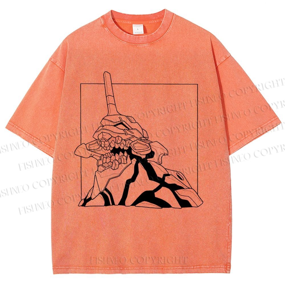 Unisex Evangelion Unit-01 Printed Washed Tee