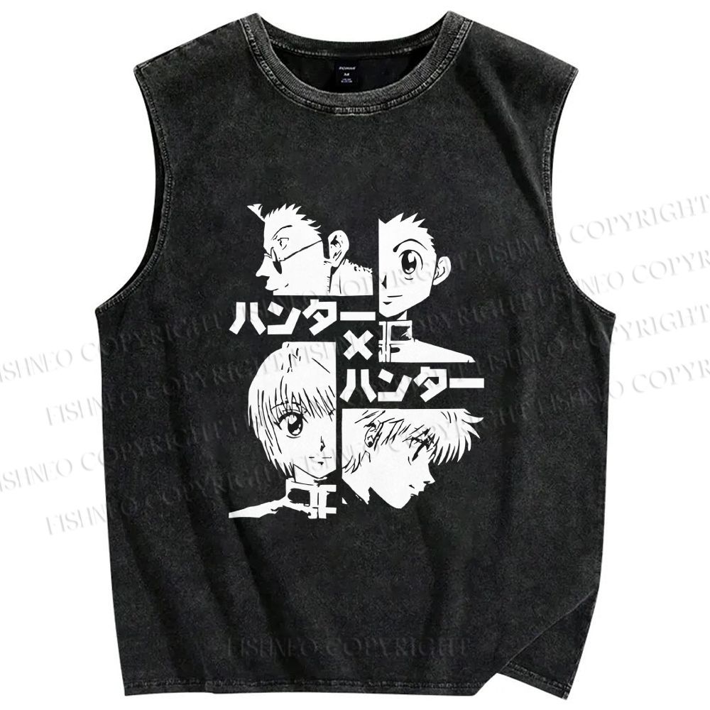 Unisex Hunter x Hunter Printed Washed Tank Top