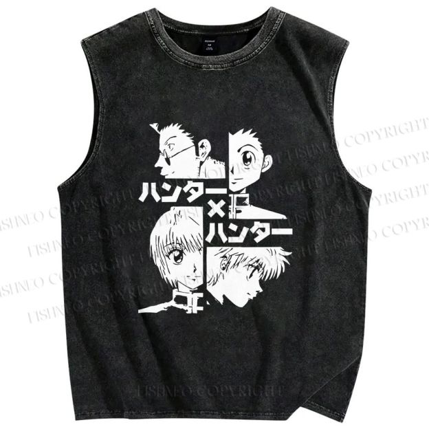 Unisex Hunter x Hunter Printed Washed Tank Top