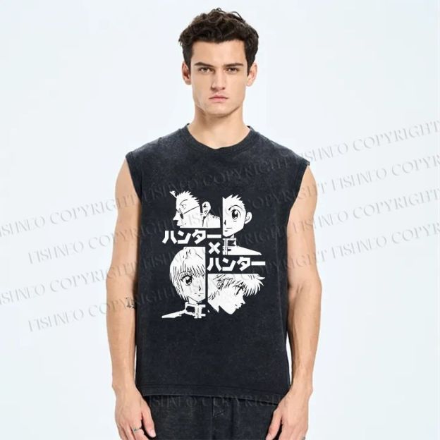 Unisex Hunter x Hunter Printed Washed Tank Top