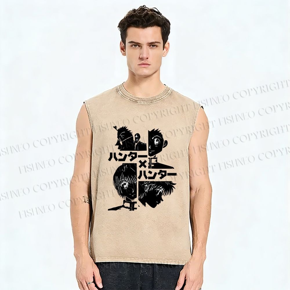 Unisex Hunter x Hunter Printed Washed Tank Top