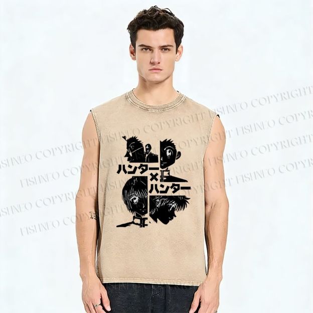 Unisex Hunter x Hunter Printed Washed Tank Top
