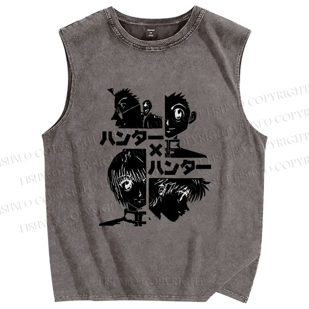 Unisex Hunter x Hunter Printed Washed Tank Top