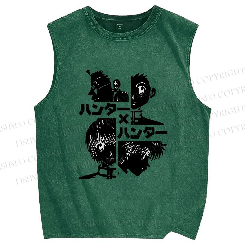 Unisex Hunter x Hunter Printed Washed Tank Top