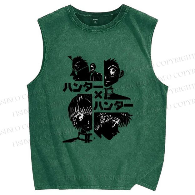 Unisex Hunter x Hunter Printed Washed Tank Top