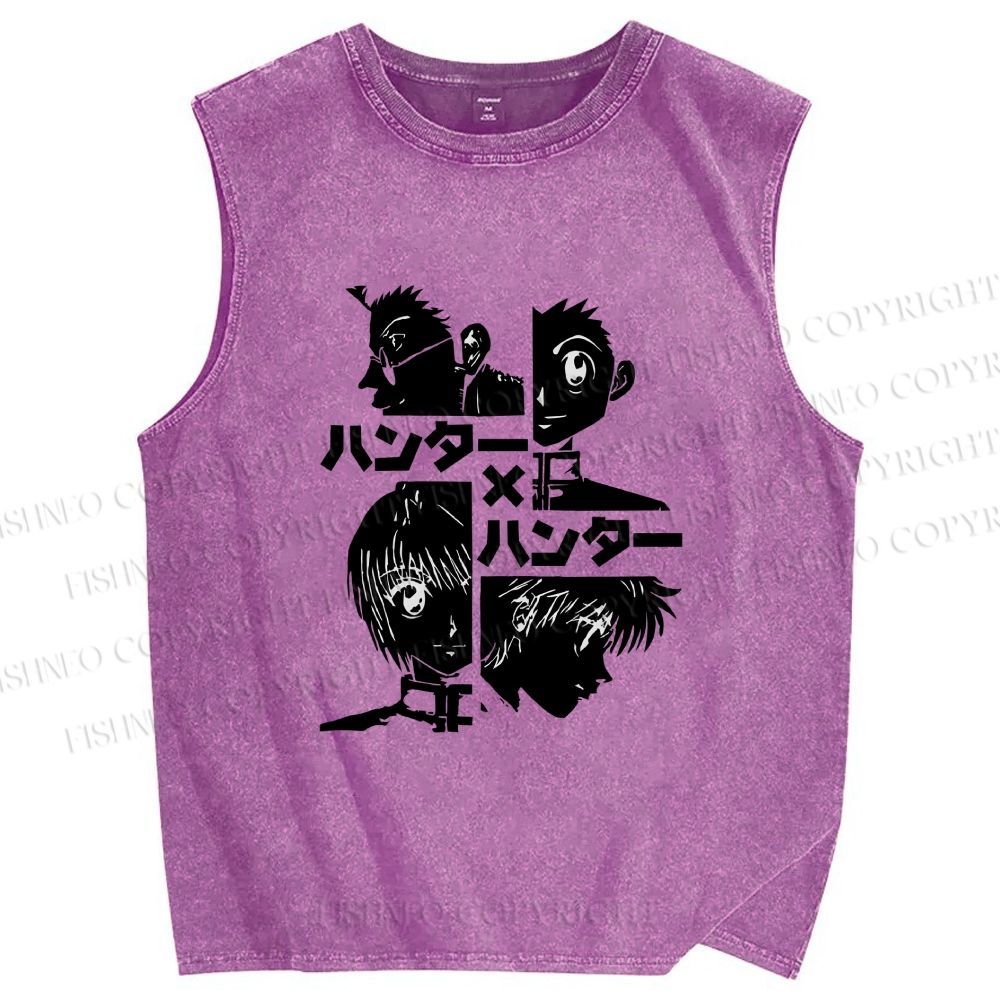 Unisex Hunter x Hunter Printed Washed Tank Top