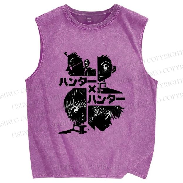 Unisex Hunter x Hunter Printed Washed Tank Top