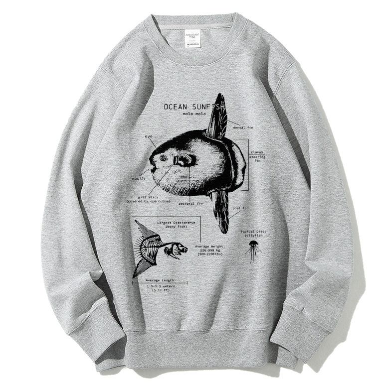Ocean Sunfish Anatomy Cotton Sweatshirt