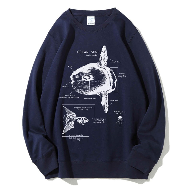 Ocean Sunfish Anatomy Cotton Sweatshirt